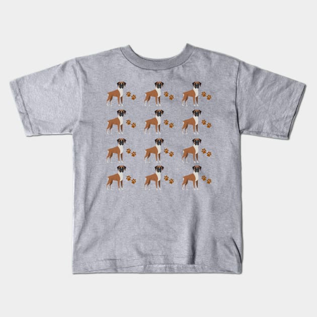 Boxer dog cute pattern Kids T-Shirt by Maful